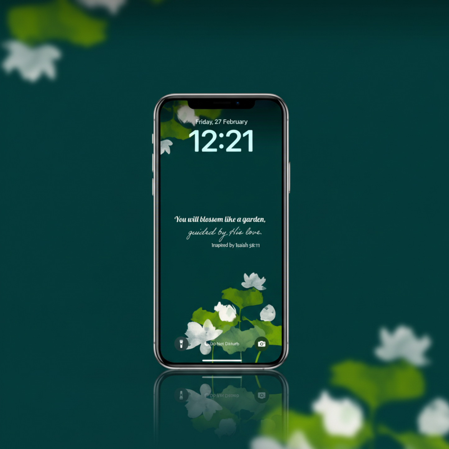 You Will Blossom Like a Garden Emerald Green Lotus Lockscreen