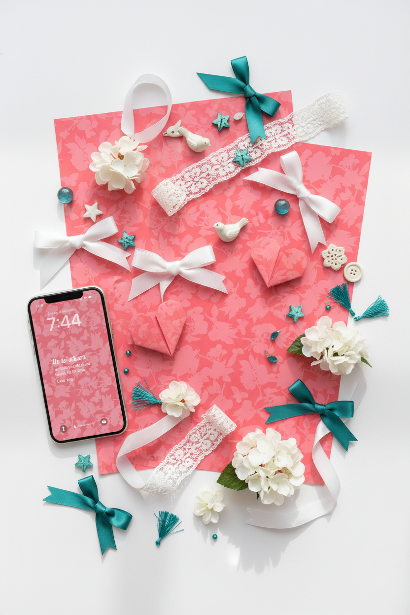 Faith-inspired printable craft paper with floral and quatrefoil patterns in pink and emerald blue for origami and DIY projects