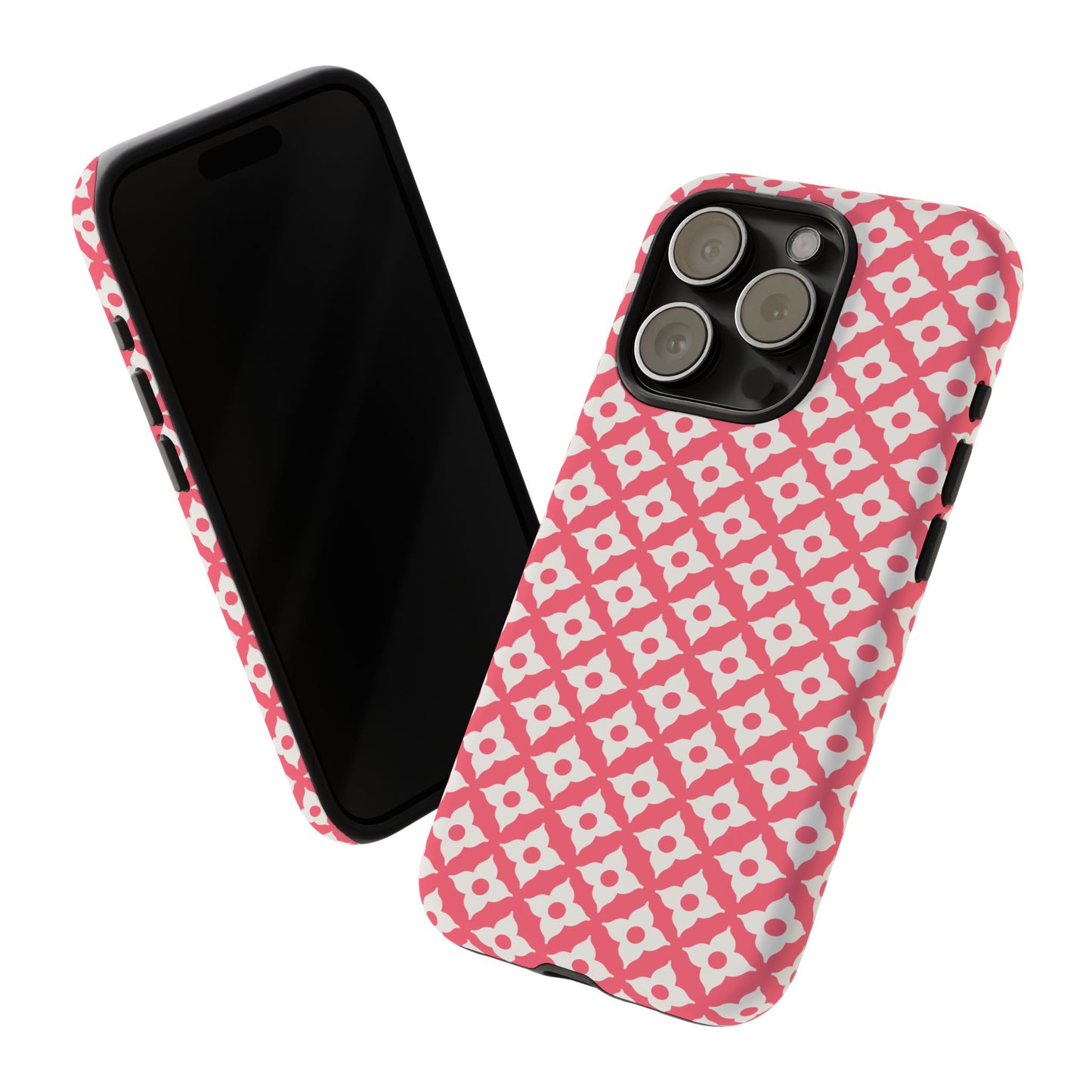 Pink Quatrefoil Floral Pattern Tough Phone Case