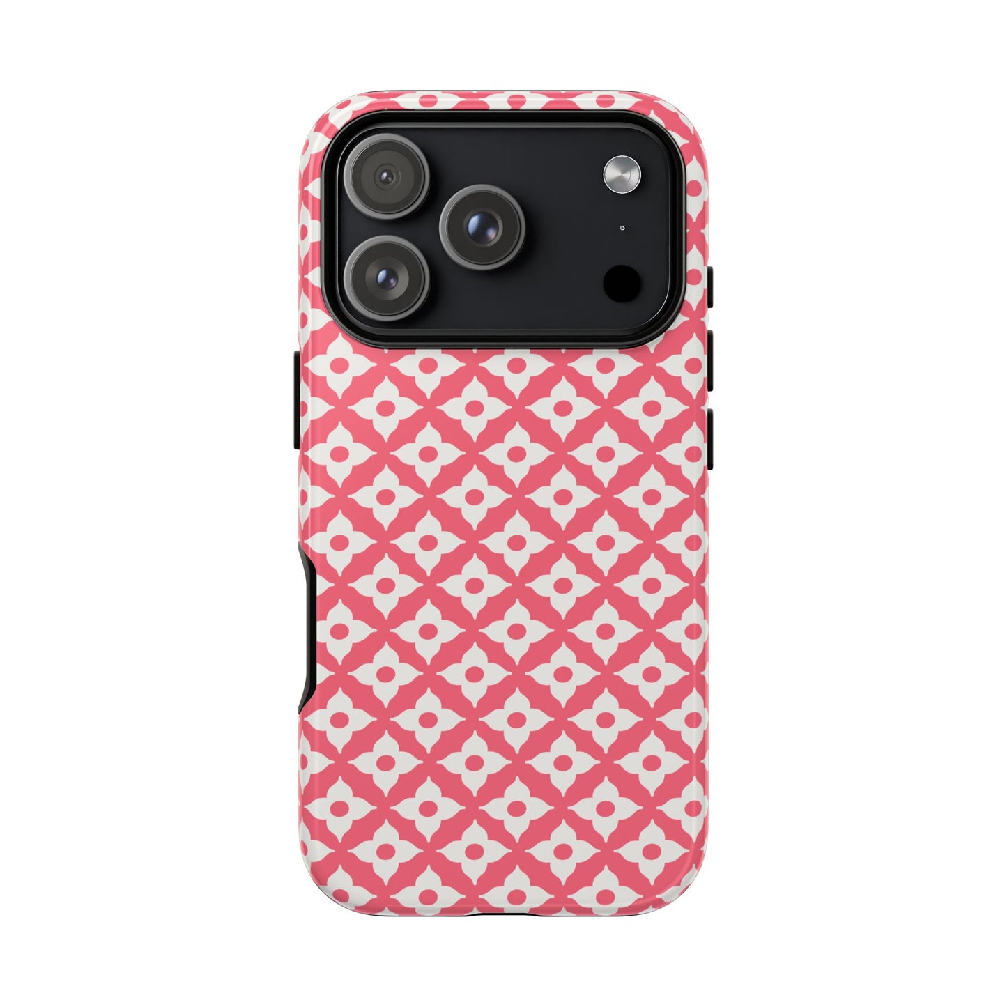 Pink Quatrefoil Floral Pattern Tough Phone Case