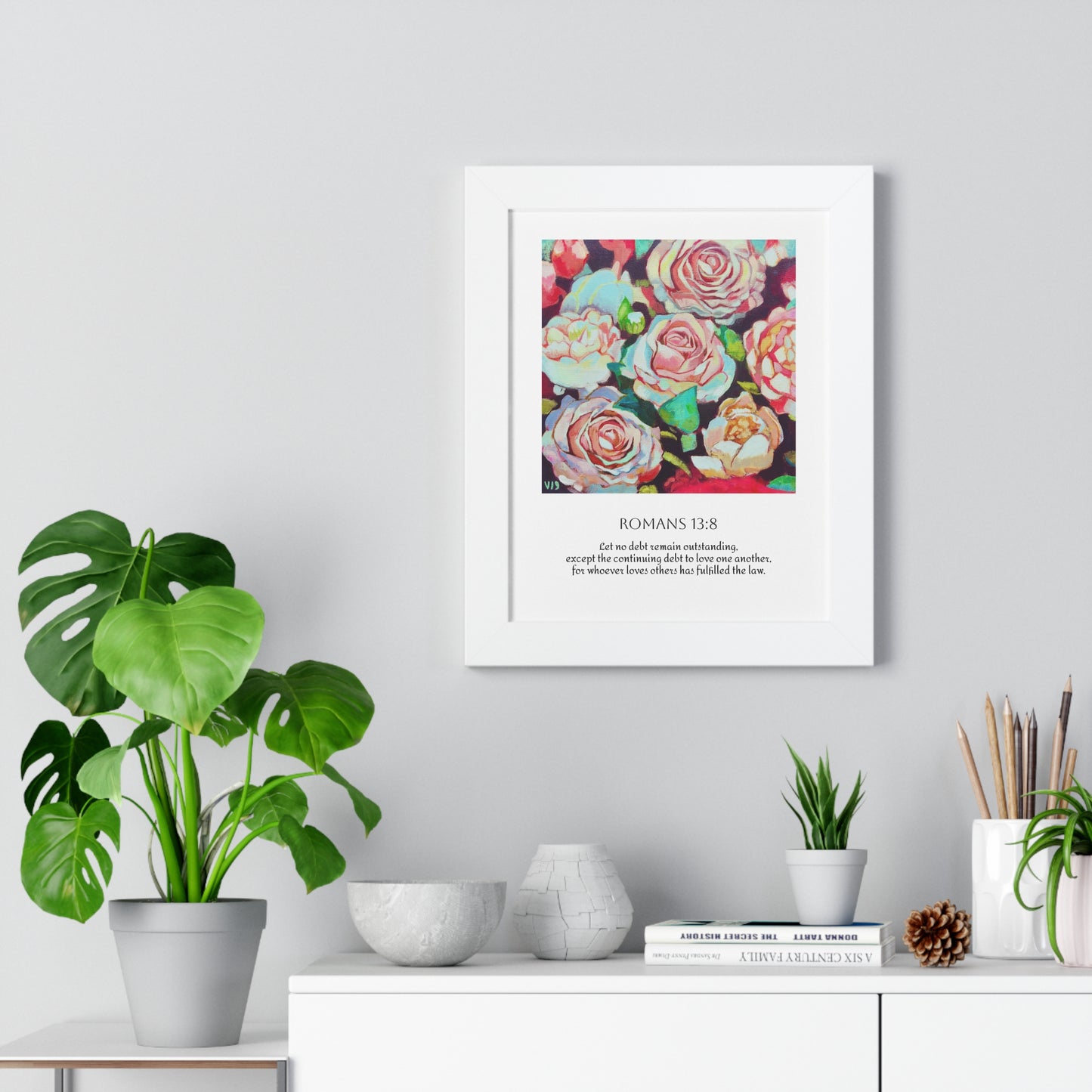 Bloom in Love Rose Framed Wall Art