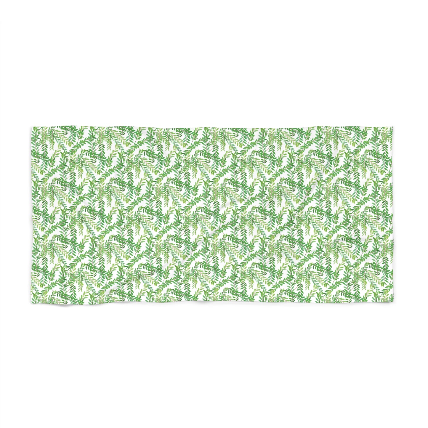 Green Leaves of Myrtle-Leaf Leaf-Flower Beach Towel