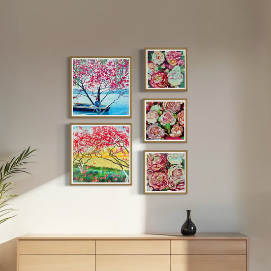 Rose & Tree Painting Series