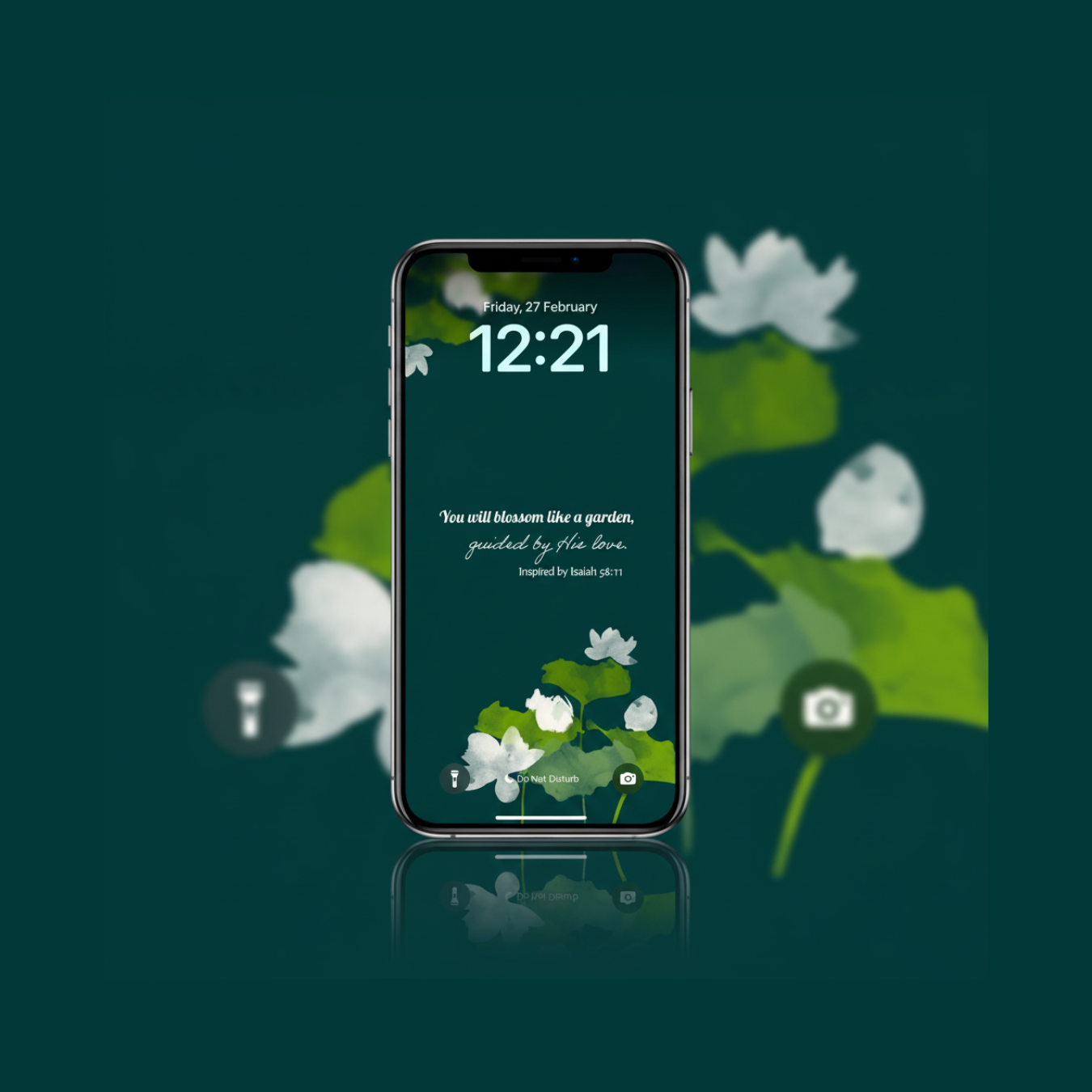 You Will Blossom Like a Garden Emerald Green Lotus Lockscreen
