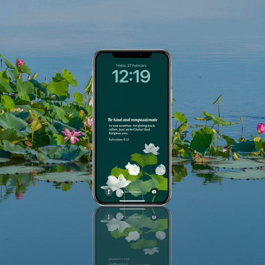 Ephesians 4:32 Emerald Green Lotus Lockscreen
