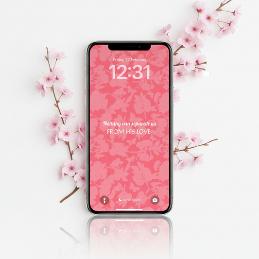 Romans 8:39 Pink Peach Floral Lockscreen REDO