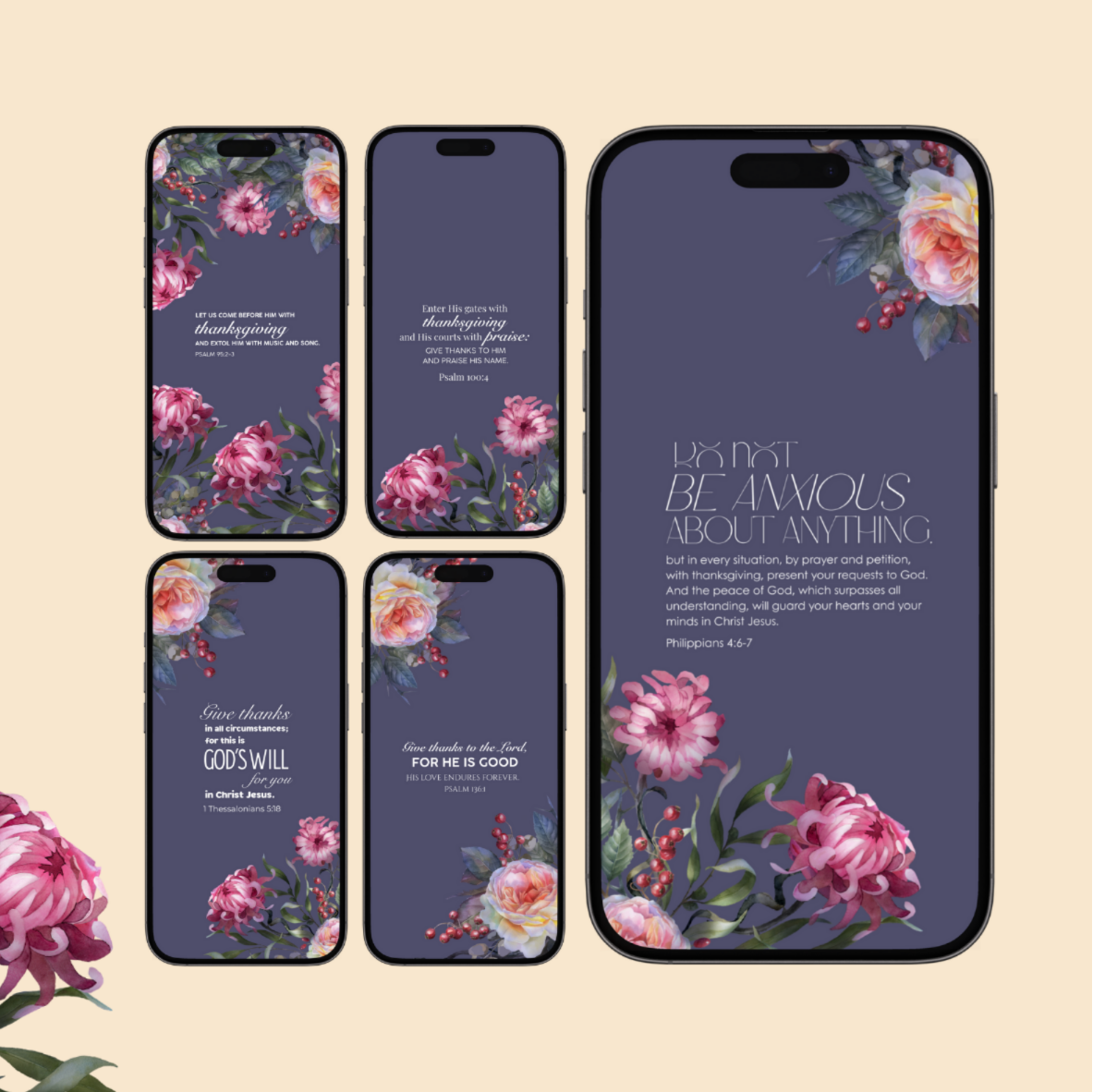 Give Thanks Always | Scripture Lockscreens