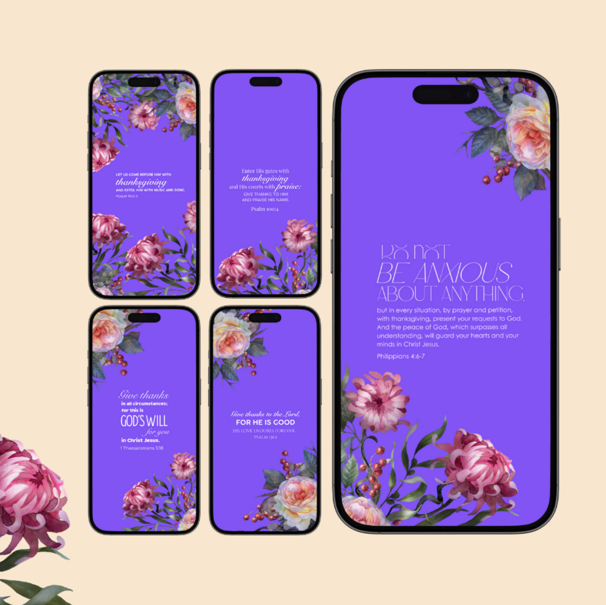 Give Thanks Always | Scripture Lockscreens