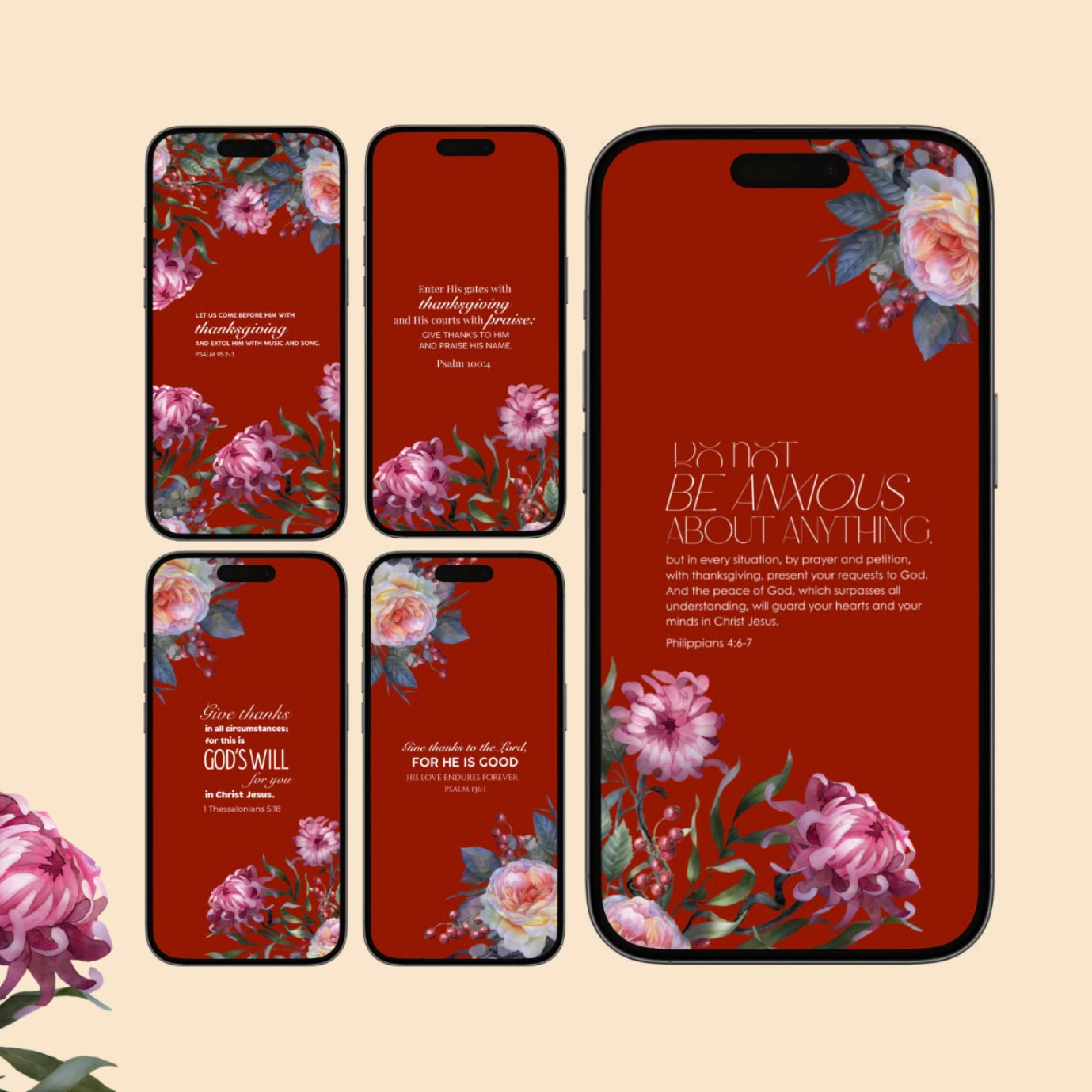Give Thanks Always | Scripture Lockscreens