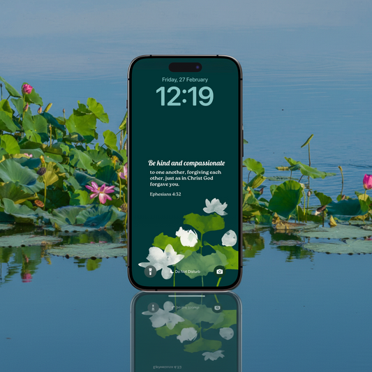 Ephesians 4:32 Emerald Green Lotus Lockscreen
