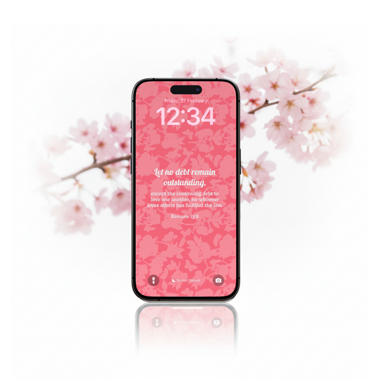 Romans 8:38-39 Pink Floral Lock Screen